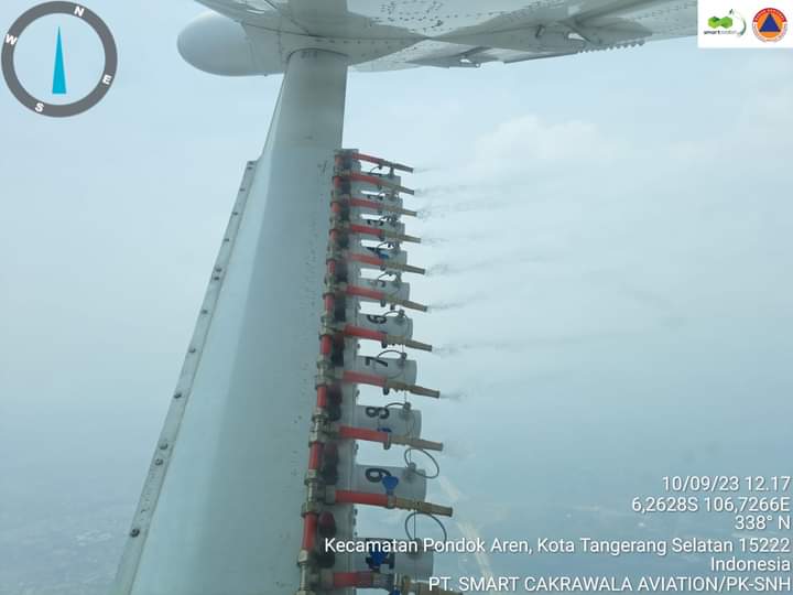 Kurangi Polusi Udara Jakarta BNPB Lakukan TMC, 70.500 Liter Air Disemprotkan