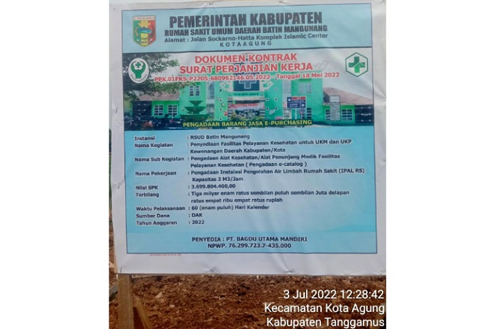 Setelah Sosial Kontrol, Plang Papan Proyek Bernilai Besar Tetiba Muncul