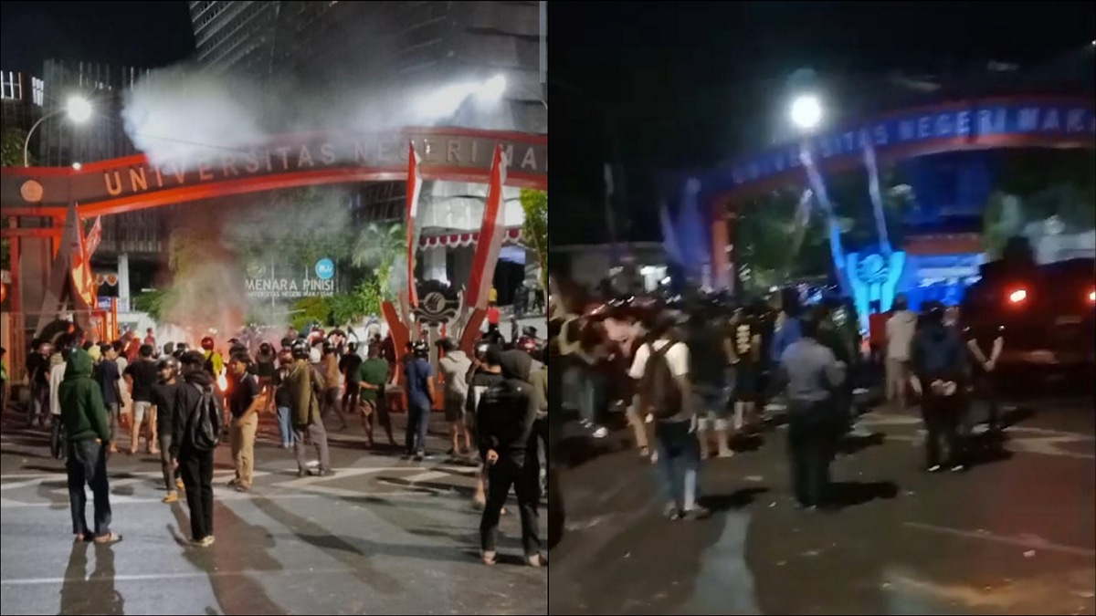 Butuh Waktu Sejam untuk Melerai Mahasiswa vs Warga yang Saling Lempar Batu di Makassar