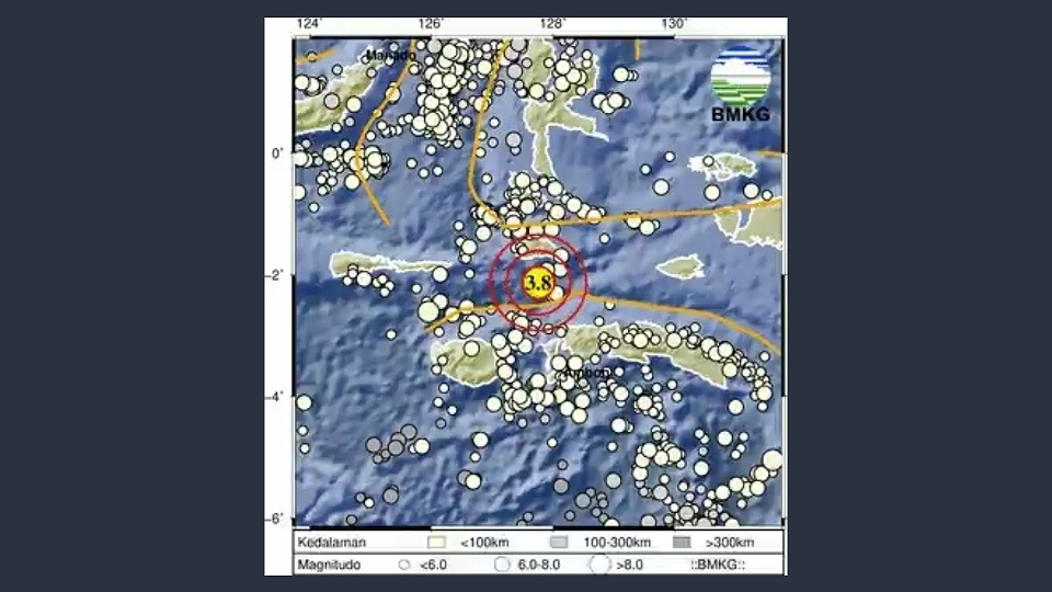 Gempa Bumi dengan Magnitudo 3.8 di Halmahera Selatan